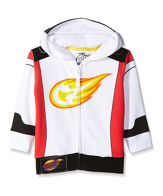 NWT Nickelodeon Blaze AJ Boys White Hooded Sweater Hoodie Jacket 2T 3T 4T 5T